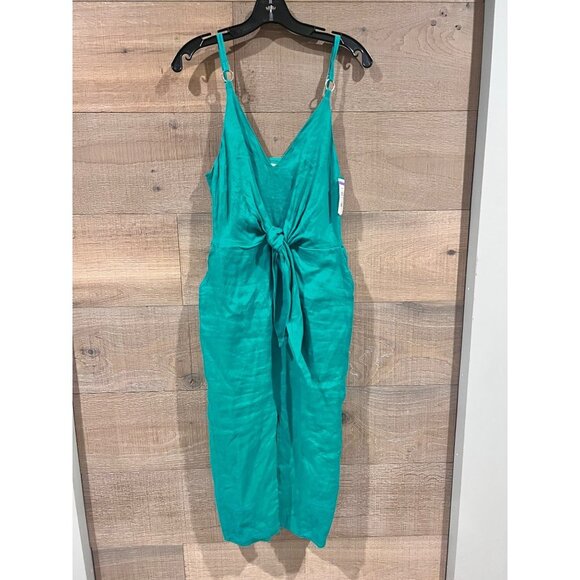 Reiss Kay Sleeveless with Pockets green Linen Dress Size 4 - Picture 3 of 11